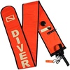 image:imageScuba Choice Surface Marker Buoy SMB HighVisibility Dive Signal Tube Durable Nylon TPU Compact amp BCDCompatible Easy Oral Inflator for Diving Freediving amp Underwater SafetyOrange w Whistle