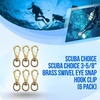 image:imageScuba Choice 35 Brass Swivel Eye Snap Hook Clip 1 129mm Opening35