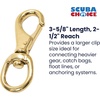 image:imageScuba Choice 35 Brass Swivel Eye Snap Hook Clip 1 129mm Opening35