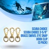 image:imageScuba Choice 35 Brass Swivel Eye Snap Hook Clip 1 129mm Opening35