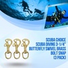 image:imageScuba Choice Diving Butterfly Swivel 325 Brass Bolt Snap Heavy Duty Marine Scuba Accessory Gear Hook Durable Solid Brass Dive Gear Clip3