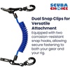 image:imageScuba Choice Scuba Diving Shark Coil Lanyard with 2 Steel Snaps and Quick Release BucklesBlue