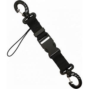 image:imageScuba Clips Lanyard with Dual Clips and Quick Release Buckle Scuba Accessory for Diving Dive Clip for Equipment EssentialsBlack