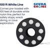 image:imageScuba Choice Diving Compact Finger Spool 100ft White Nylon Line 4 Brass Double Ended Clip 3 Diameter Portable amp Durable Dive Reel Perfect for Freediving Spearfishing Adventures