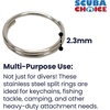 image:imageScuba Choice 38mm Stainless Steel Split Rings for BCD Attachment 10Pcs 23mm Wire Diameter Glossy Finish  Heavy Duty Durable Diving Gear Connectors Equipment
