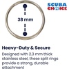 image:imageScuba Choice 38mm Stainless Steel Split Rings for BCD Attachment 10Pcs 23mm Wire Diameter Glossy Finish  Heavy Duty Durable Diving Gear Connectors Equipment