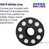 image:imageScuba Choice Finger Spool Reel  150ft White Nylon Line 313 Spool 4 Brass DoubleEnd Clip  Compact amp Durable Dive Reel for Cave Wreck Technical amp Safety Diving