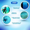 image:imageScuba Choice Scuba Diving Comocean Free Dive Semi Dry Silicone J Snorkel with Splash Guard Blue