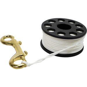 image:imageScuba Choice Finger Spool Reel  150ft White Nylon Line 313 Spool 4 Brass DoubleEnd Clip  Compact amp Durable Dive Reel for Cave Wreck Technical amp Safety Diving